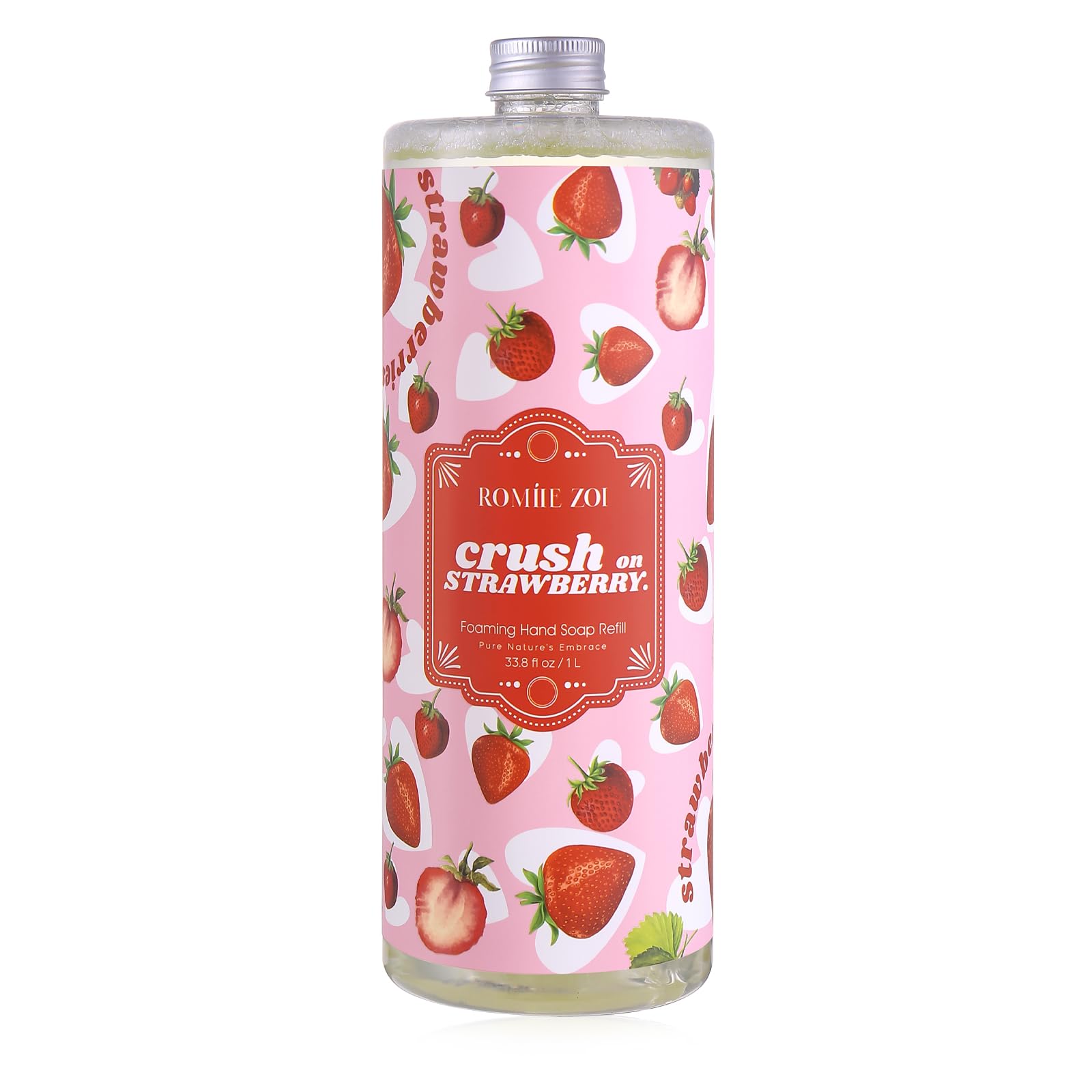 ROMIIE ZOI Foaming Hand Soap Refill, Strawberry, Gentle & Moisturizing Formula, 1000 ML/ 33.8 FL OZ