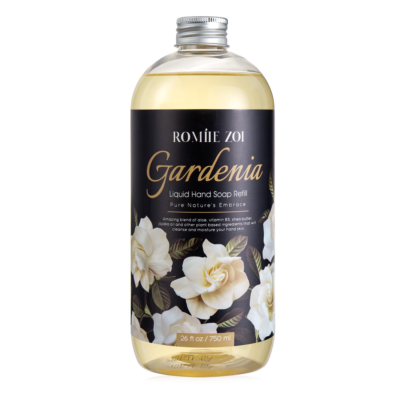 ROMIIE ZOI Liquid Hand Soap Refills, Gardenia, Gentle & Moisturizing Formula, 750 ML/ 26 FL.OZ