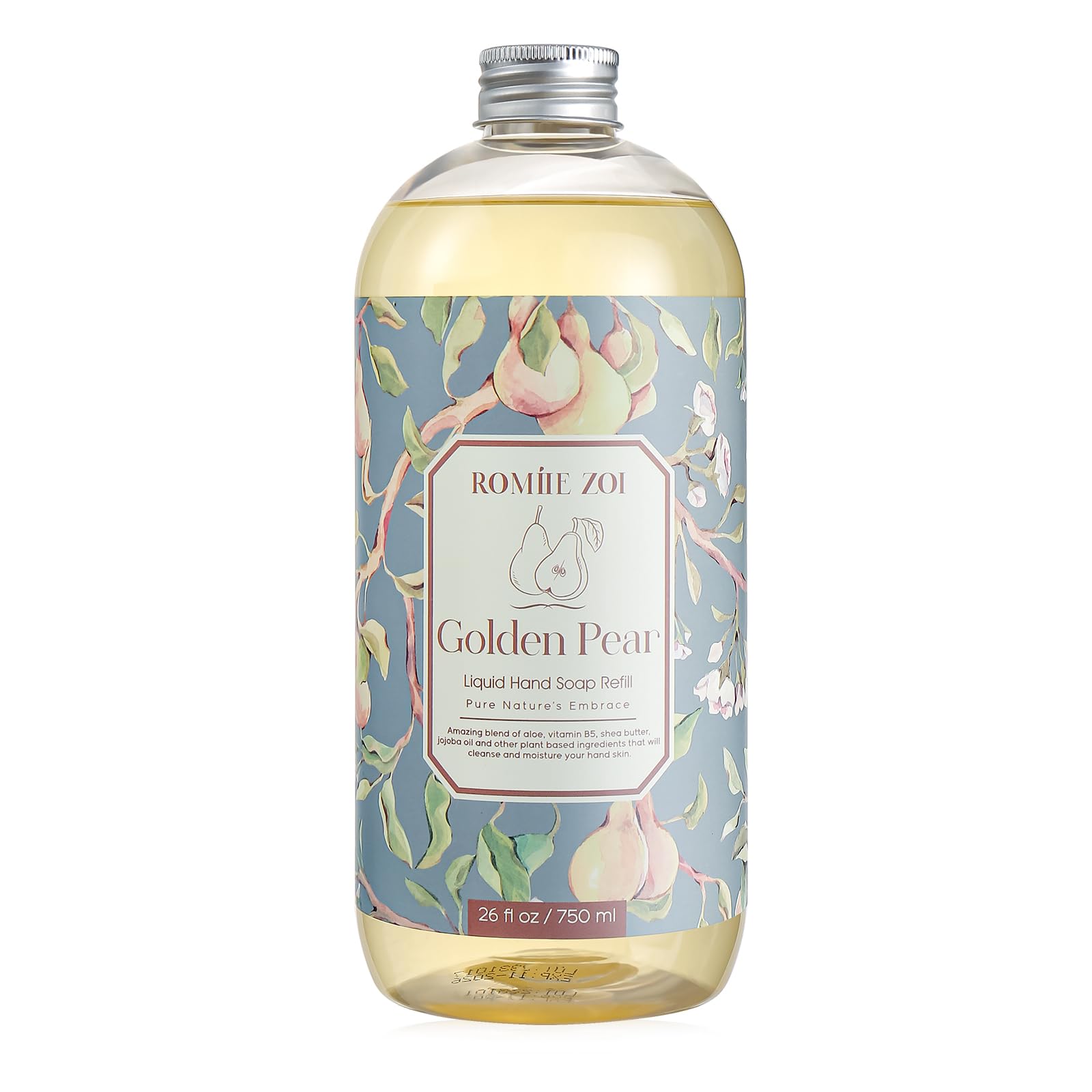 ROMIIE ZOI Liquid Hand Soap Refill, Golden Pear, Gentle & Moisturizing Formula, 750 ML/ 26 FL OZ