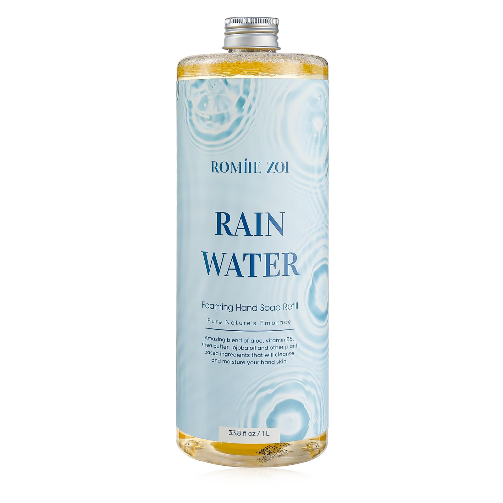 ROMIIE ZOI Foaming Hand Soap Refill, Rain Water, Gentle & Moisturizing Formula, 1 L/ 33.8 FL OZ