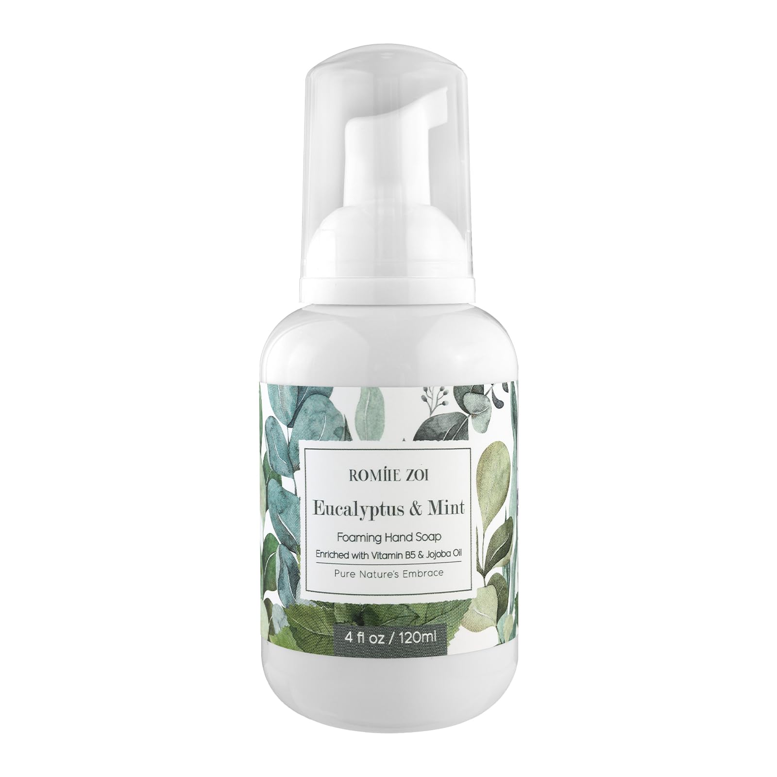 ROMIIE ZOI Foaming Hand Soap, Eucalyptus & Mint Scent, 4 fl oz Travel Size