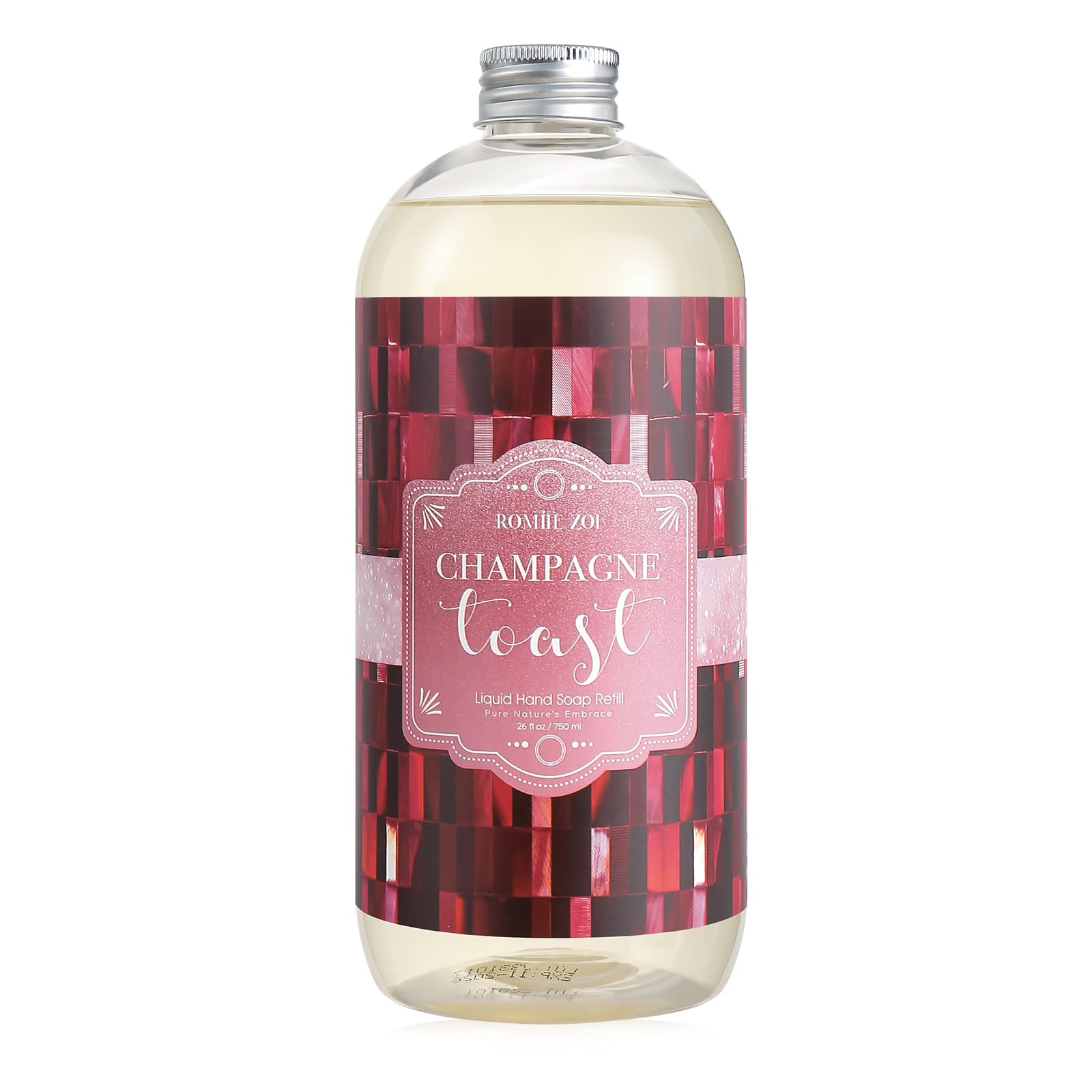 ROMIIE ZOI Liquid Hand Soap Refill, Champagne Scent, Gentle & Moisturizing Formula for Sensitive Skin, Kitchen, Bathroom 750 ML/ 26 FL OZ