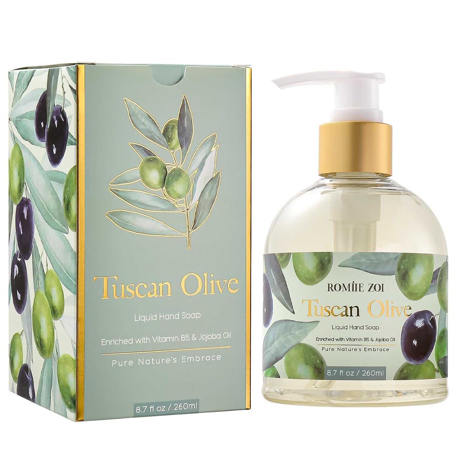 ROMIIE ZOI Liquid Hand Soap with Gift Box - Olive - 260ml/ 8.7 fl.oz