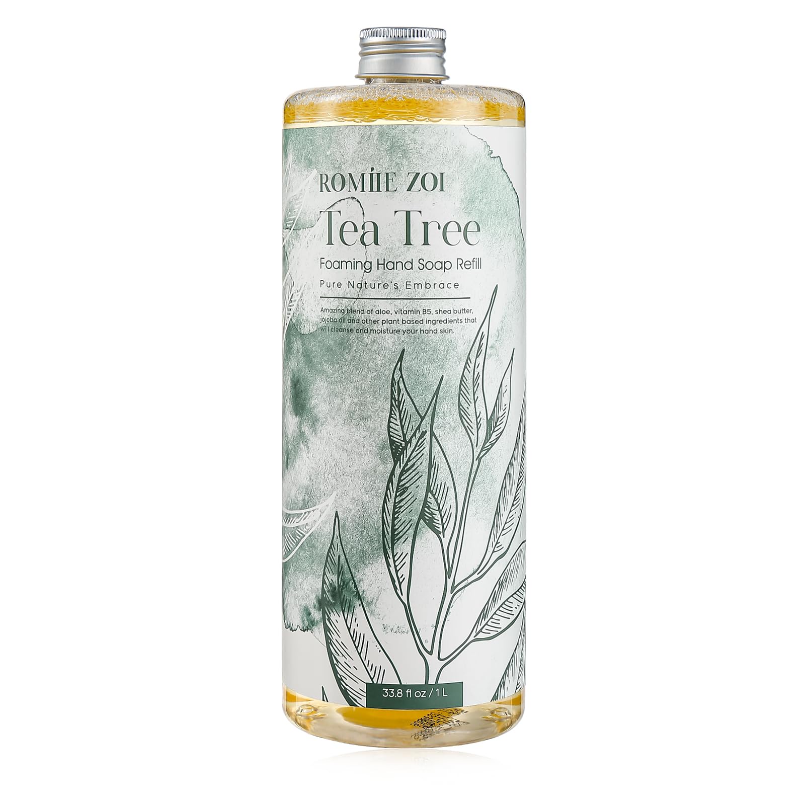 ROMIIE ZOI Foaming Hand Soap Refill, Tea Tree, Gentle & Moisturizing Formula, 1 L/ 33.8 FL OZ