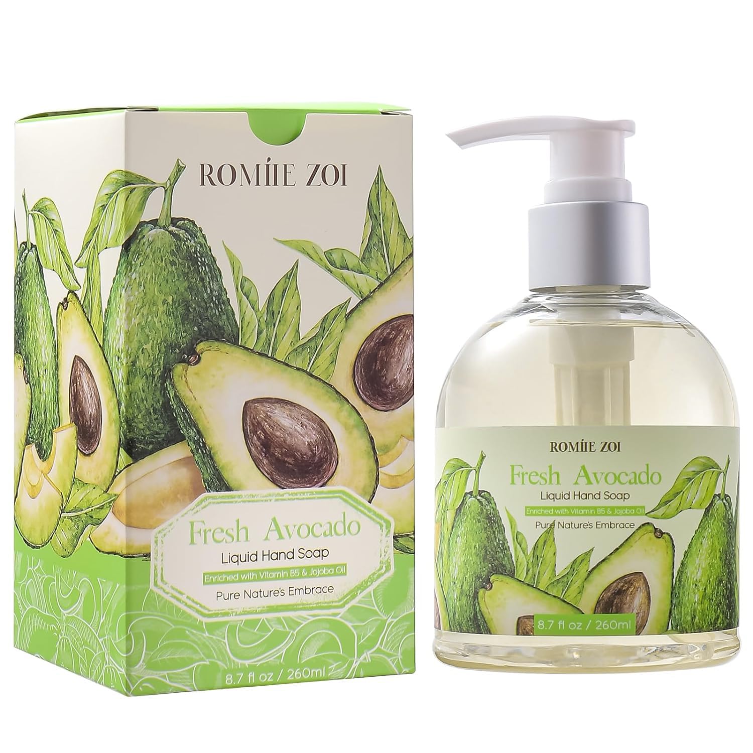 ROMIIE ZOI Liquid Hand Soap with Gift Box - Avocado - 260ml/ 8.7 fl.oz