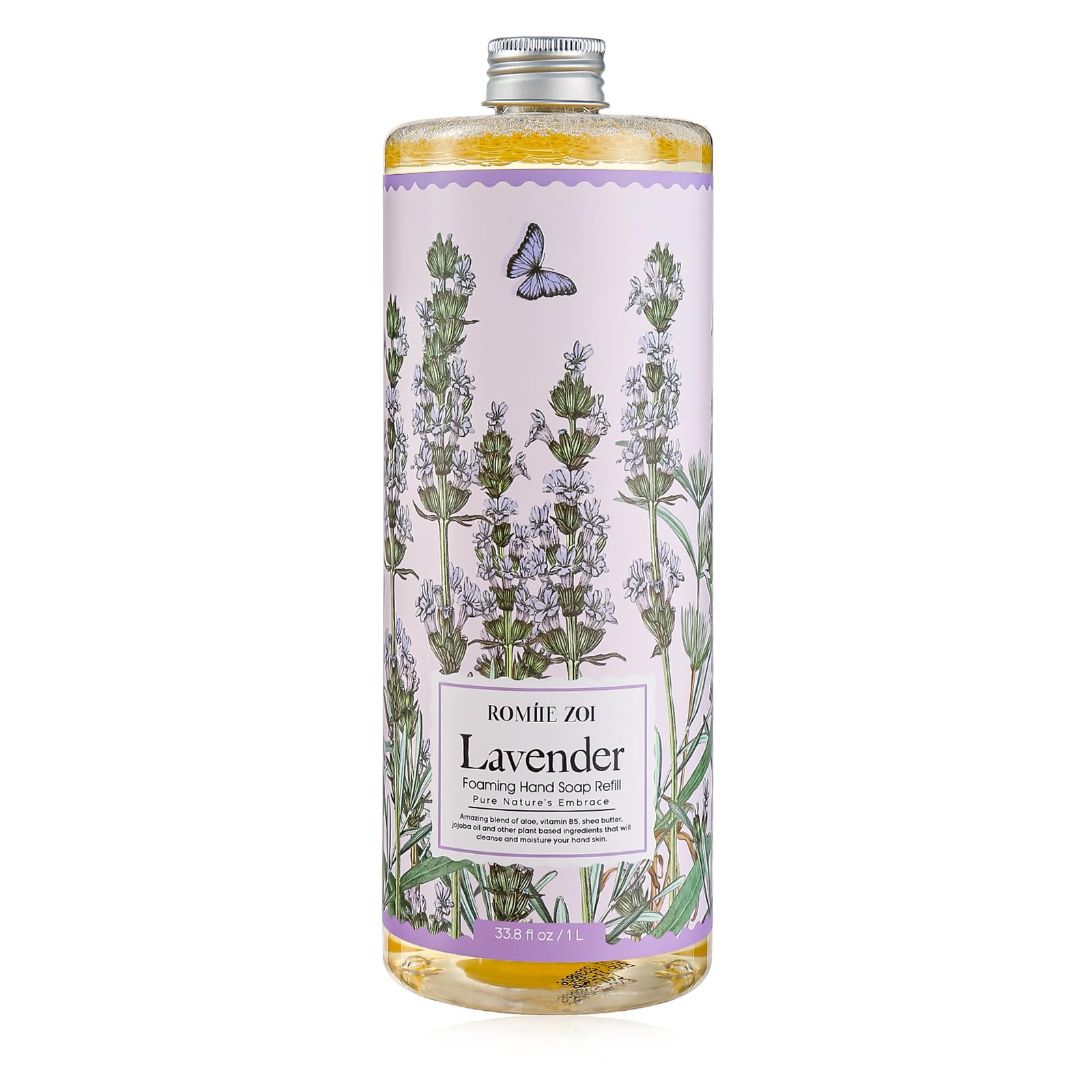 ROMIIE ZOI Foaming Hand Soap Refill, Lavender, Gentle & Moisturizing Formula, 1 L/ 33.8 FL OZ
