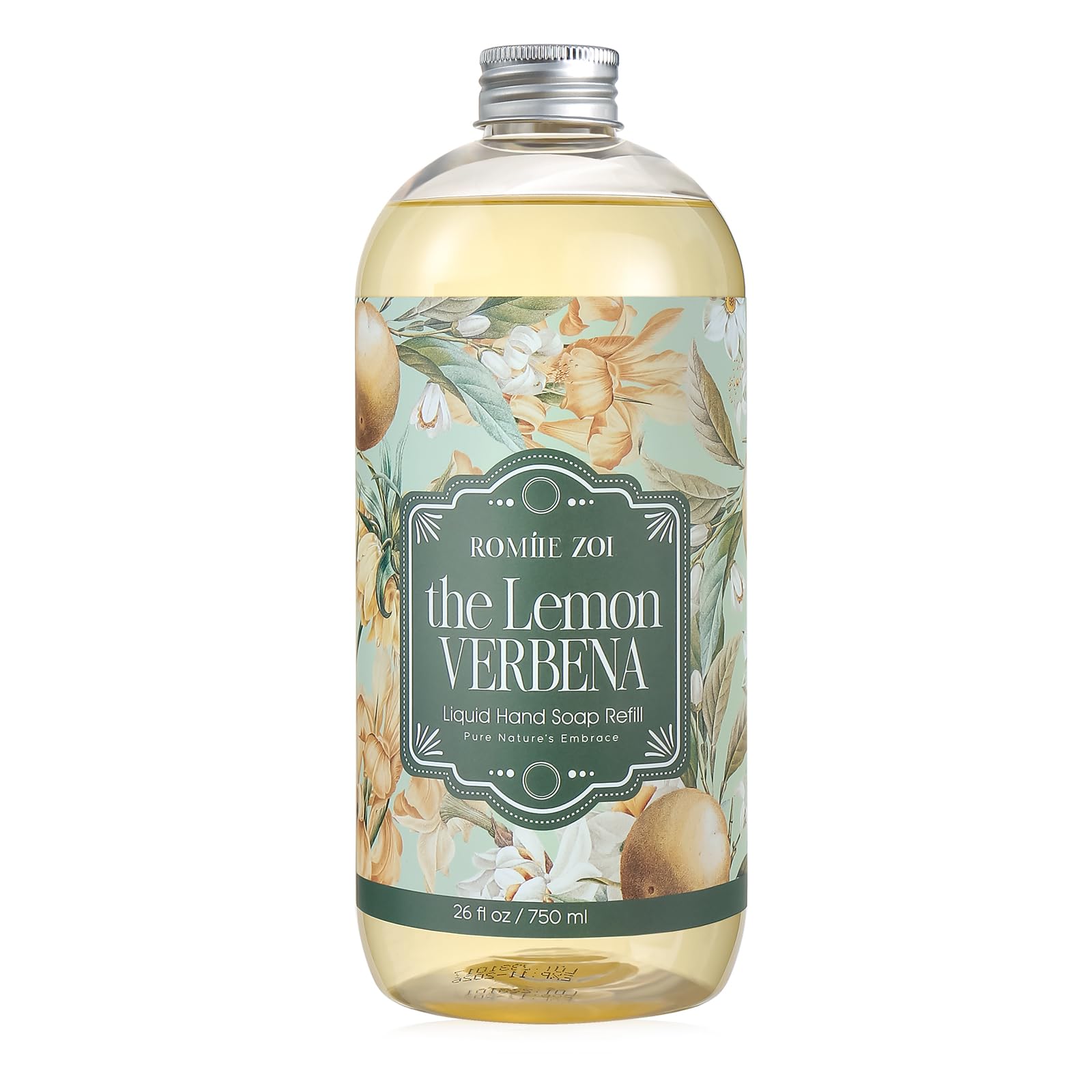 ROMIIE ZOI Liquid Hand Soap Refill, Lemon Verbena, Gentle & Moisturizing Formula, 750 ML/ 26 FL OZ