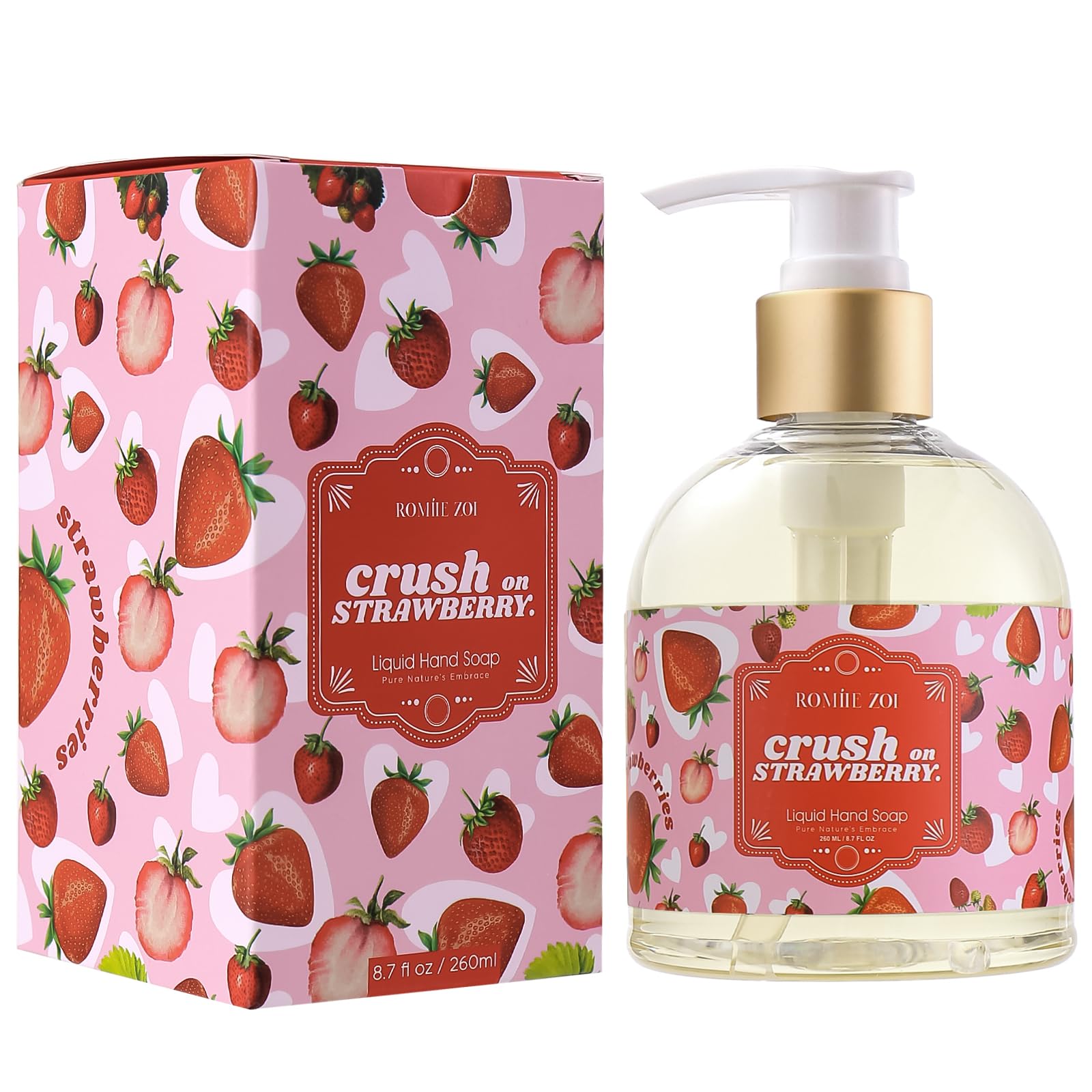 ROMIIE ZOI Liquid Hand Soap with Gift Box - Strawberry - 260ml/ 8.7 fl.oz