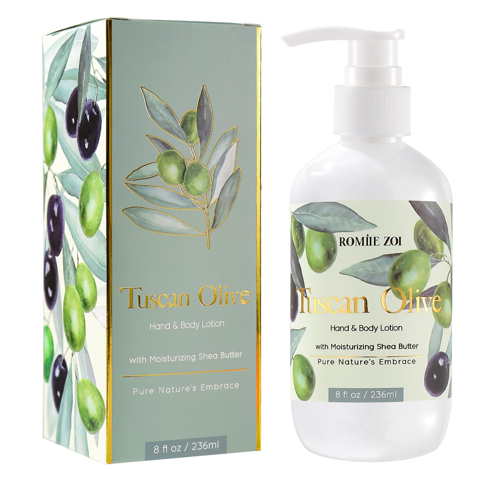 ROMIIE ZOI Daily Hand & Body Lotion with Moisturizing Shea Butter - Tuscan Olive - 236 ML / 8 FL OZ