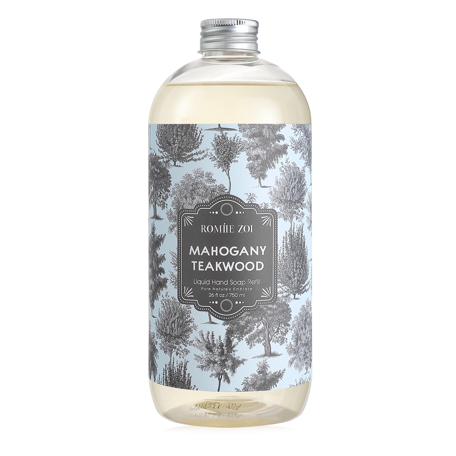 ROMIIE ZOI Liquid Hand Soap Refill, Teakwood, Gentle & Moisturizing Formula, 750 ML/ 26 FL OZ