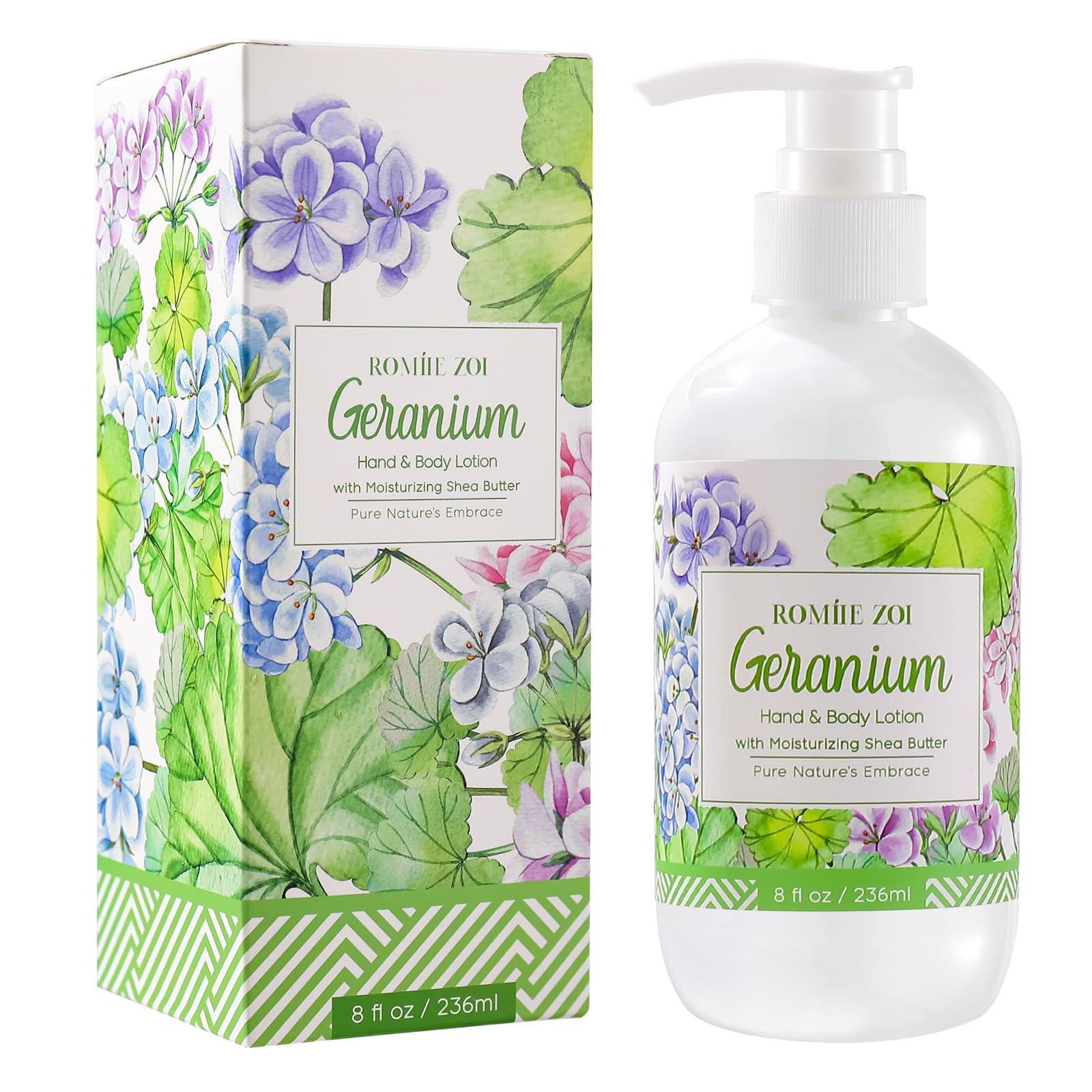 ROMIIE ZOI Daily Hand & Body Lotion with Moisturizing Shea Butter - Geranium - 236 ML / 8 FL OZ