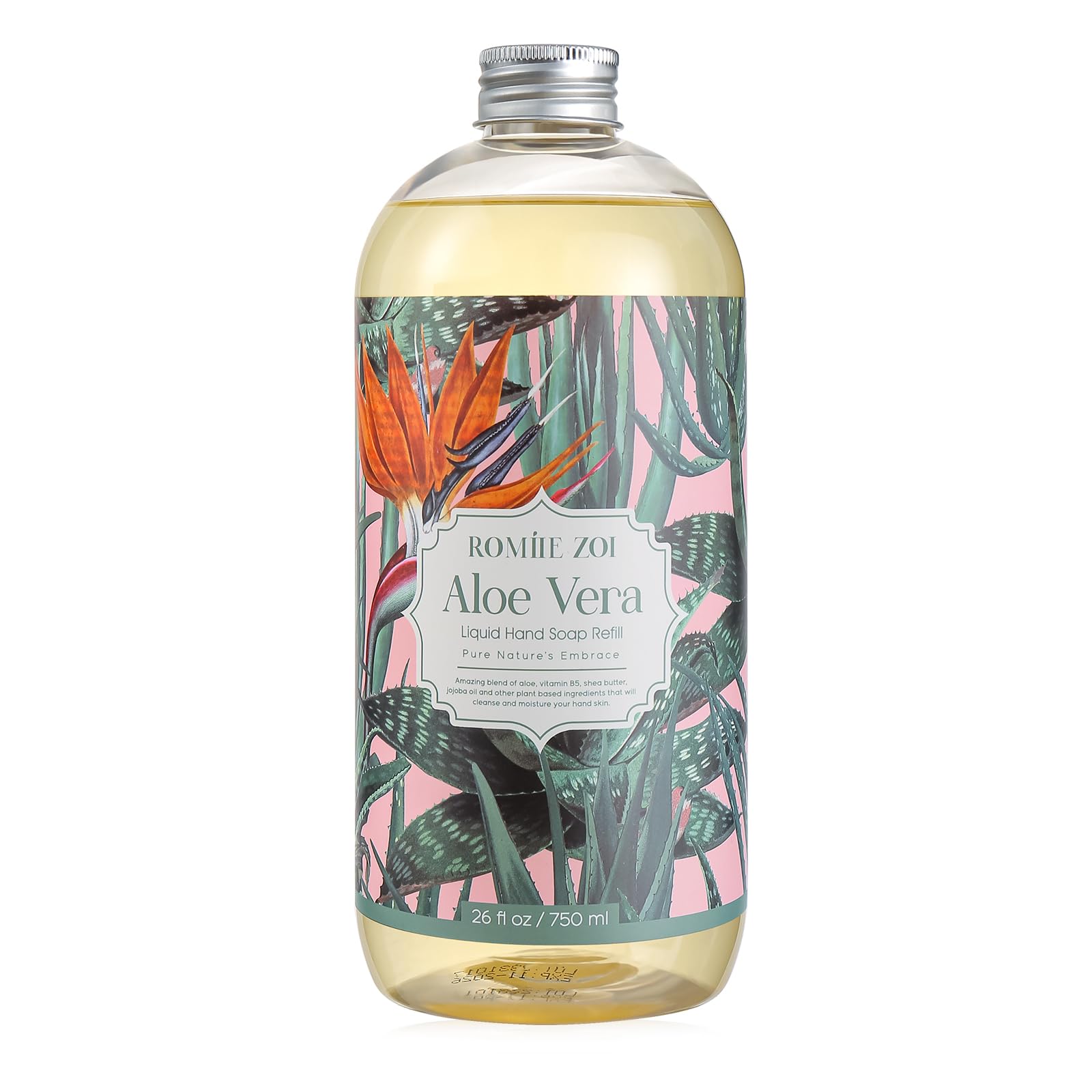 ROMIIE ZOI Liquid Hand Soap Refill, Aloe Vera, Gentle & Moisturizing Formula, 750 ML/ 26 FL OZ