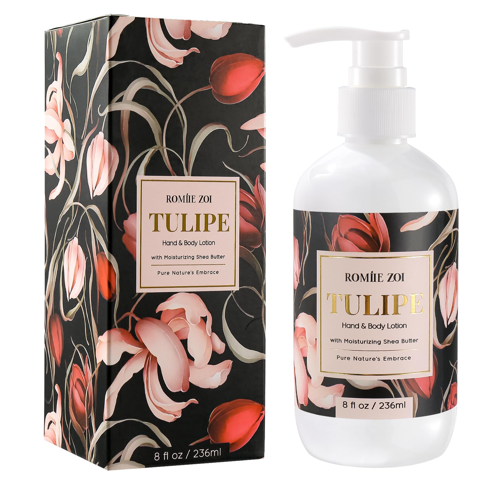 ROMIIE ZOI Daily Hand & Body Lotion with Moisturizing Shea Butter for All Skin Type- Tulipure - 236 ML / 8 FL OZ