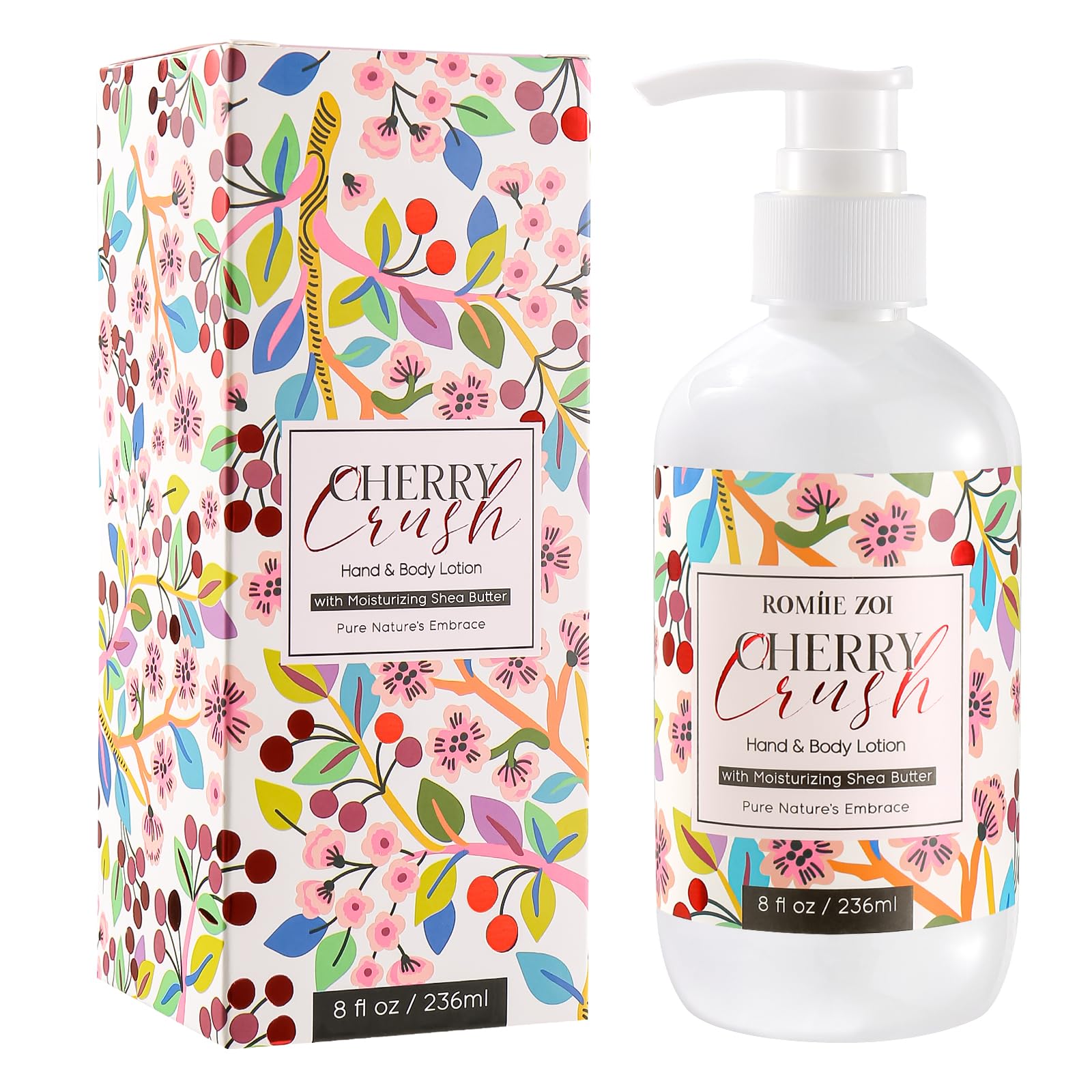 ROMIIE ZOI Daily Hand & Body Lotion with Moisturizing Shea Butter for All Skin Type- Cherry Crush - 236 ML / 8 FL OZ